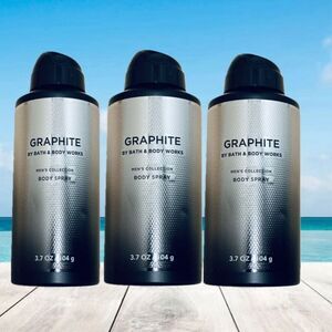 Bath & Body Works Lot of 3 Graphite Men’s Collection Body Spray Bergamot Woods